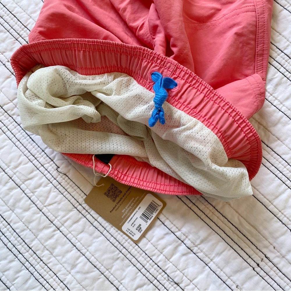 NWT Patagonia Kids 5” Baggies Lined Quick Dry Shorts Afternoon Pink sz Medium 10 - Picture 6 of 9